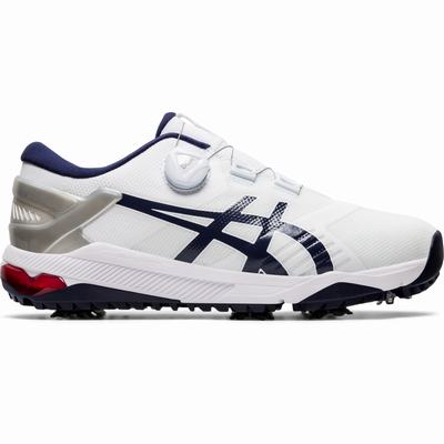 Asics Gel-Course Duo Boa - Miesten Golfkengät - Valkoinen/Laivastonsininen